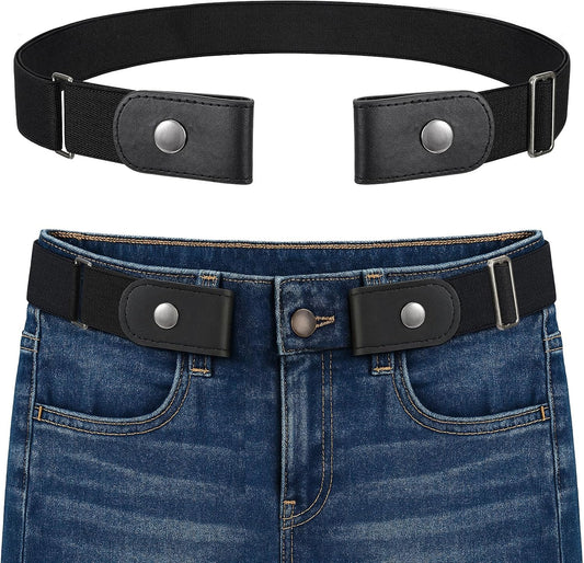 HOTBELTROAD No Buckle Elastic Belt for Men, Invisible Buckleless Stretch Belt for Men Women