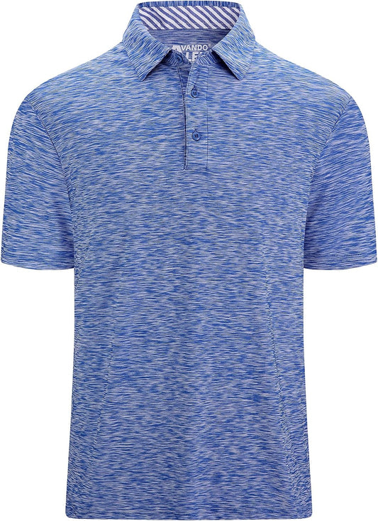 HOTAlex Vando Mens Golf Shirt Moisture Wicking Quick-Dry Short Sleeve Polo | UPF40,Soft & stretch,Sweat resistant,Multi-scene sports & office apparel