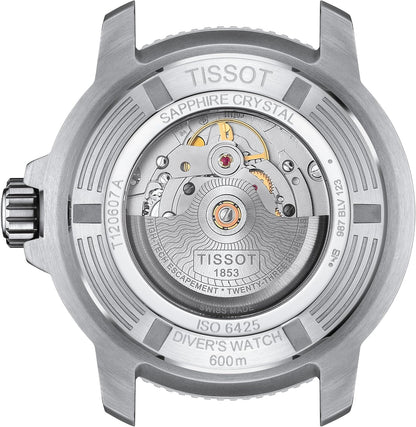 HOTTissot Mens Tissot Seastar 2000 Professional Powermatic 80 316L Stainless Steel case Automatic Watch, Black, Rubber, 22 (T1206071744101)
