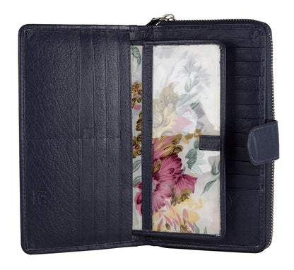 HOTBig Fat RFID Blocking Leather Organizer Checkbook Wallets For Women - Clutch
