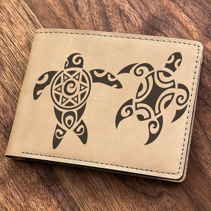 HOTHawaii Turtle Leather Wallet: Unique Island Design Gift - Perfect for Mom, Dad, Friend, Sister on Christmas, Birthday, Vacations