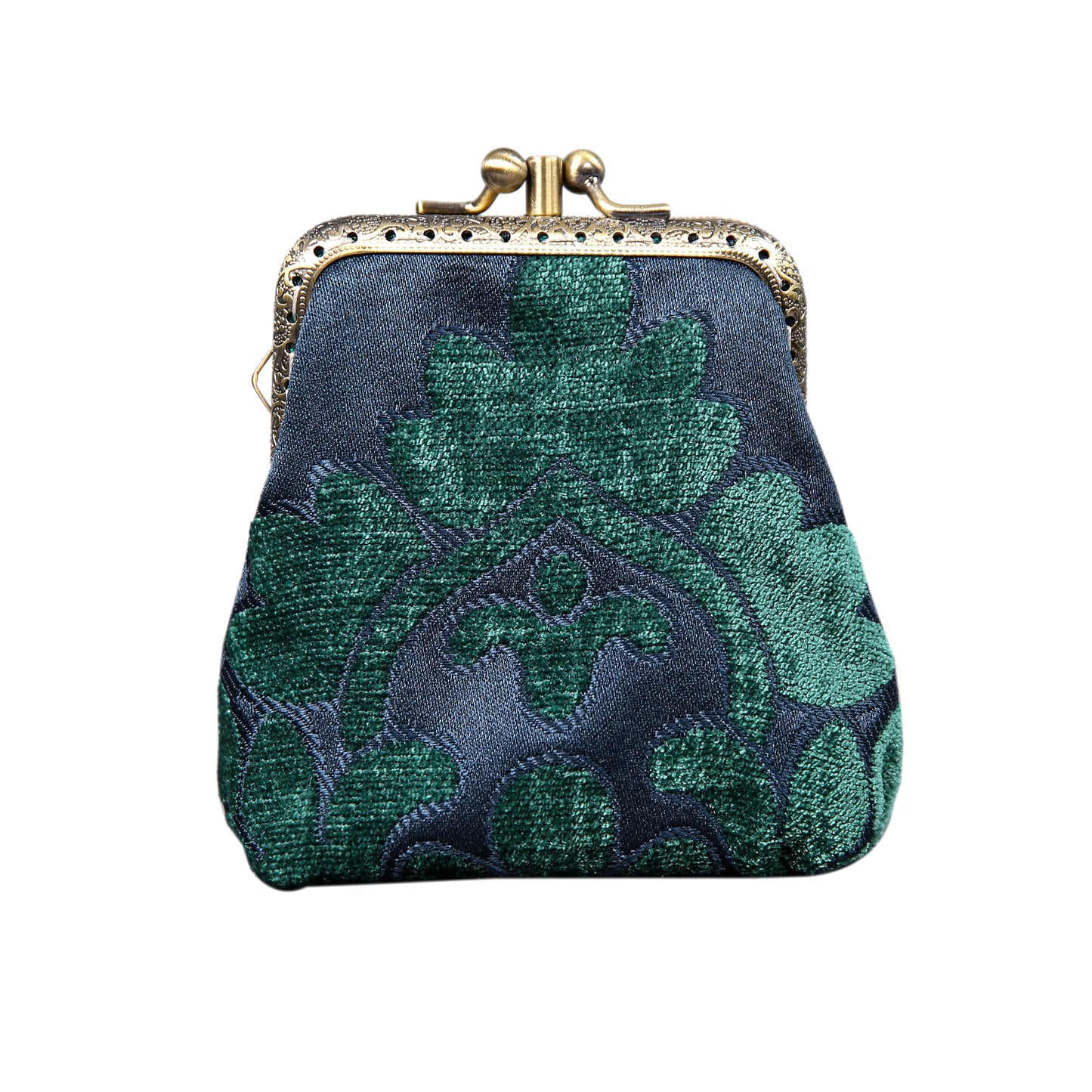 HOTCarpet Bag Double Kiss Clasp Coin Purse Pouch,Vintage Change Wallet Card Holder