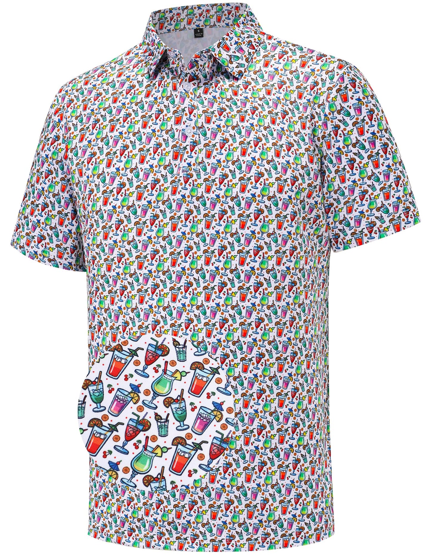 HOTMens Golf Polo Shirts Short Sleeve Moisture Wicking Dry Fit Performance Casual Funny Golf Polo Shirts for Men