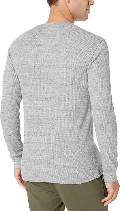 HOTAmazon Essentials Men's Long Sleeve Waffle Henley Shirt