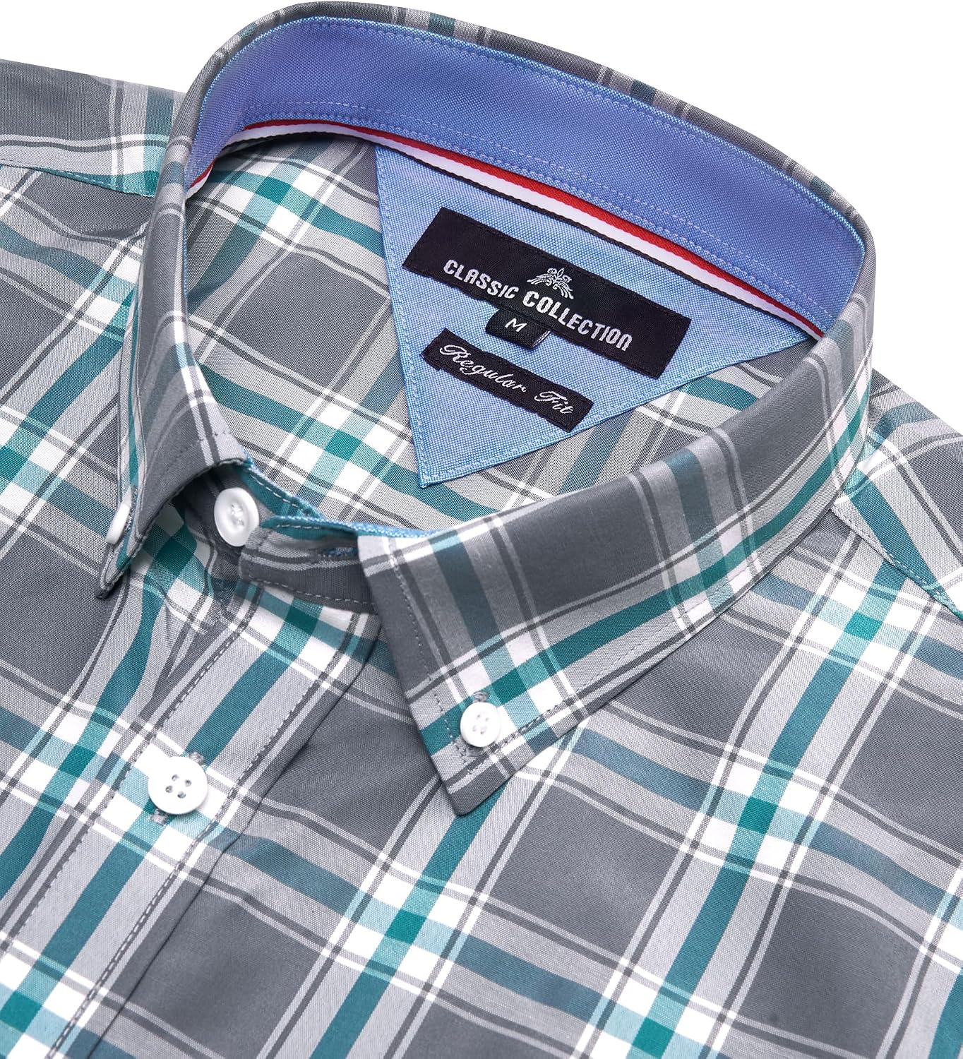 HOTAlimens & Gentle Plaid Mens Short Sleeve Button Down Shirts with Pocket | Lightweight,Button-Down Collar,Regular Fit,Excellent Colors,Breathable,Casual,Cotton Blend,Easy Care