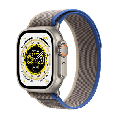 HOTApple Watch Ultra [GPS + Cellular 49mm] Titanium Case with Green Alpine Loop, Large (Renewed)