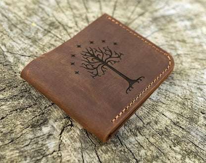 HOTWhite Tree Wallet, Gift for Him, Mens Wallet, Handmade Leather Wallet, Mens Gift For Father, Husband Gift, Boyfriend Gift k32