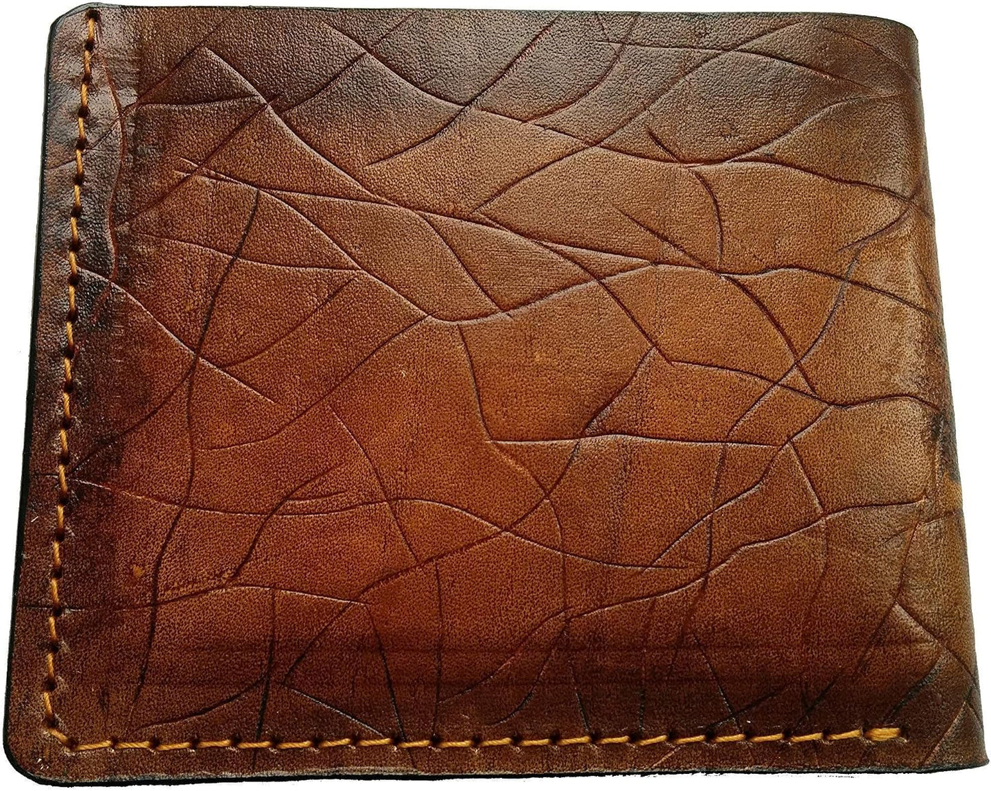 HOTIndian Chief Skull Leather Wallet for Men – Patriotic Native American Tribal Design with Feather Headdress – RFID Genuine Leather Bifold Biker Wallet, Carved & Tooled Wallet, Custom Personalized Gift