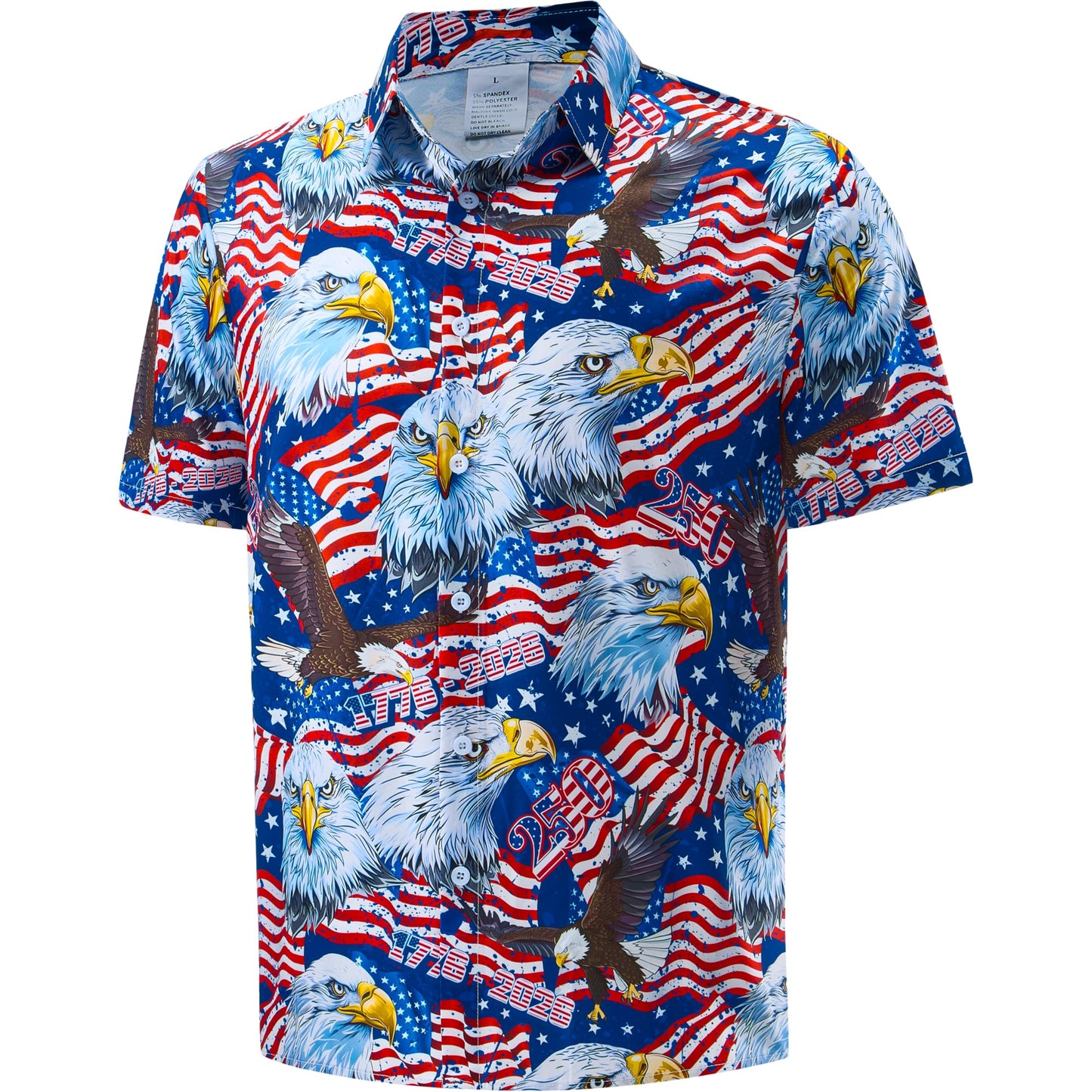 HOTMen's Casual Button Down Shirts Regular Fit Short Sleeve Hawaiian Shirt for Men