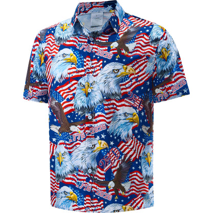 HOTMen's Casual Button Down Shirts Regular Fit Short Sleeve Hawaiian Shirt for Men