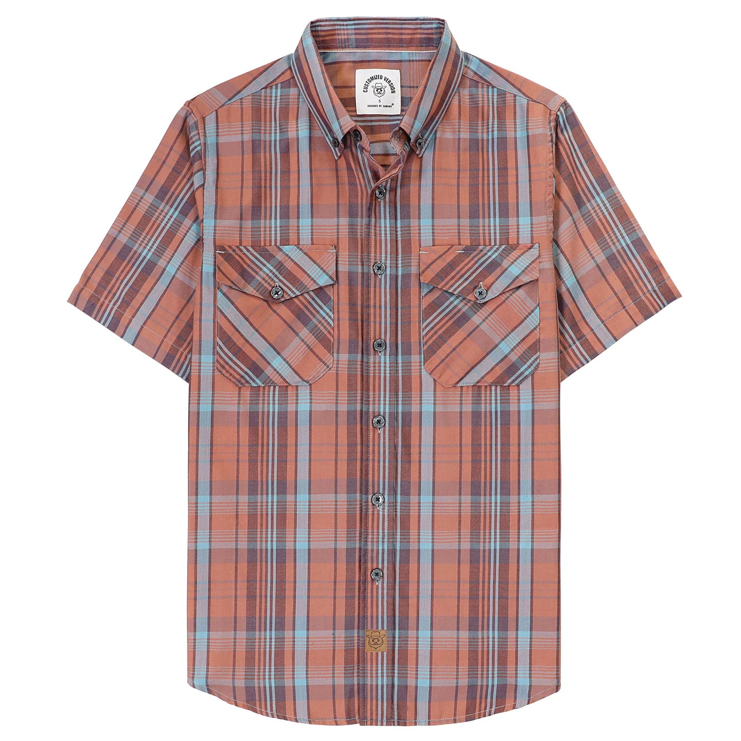 HOTDubinik® Mens Short Sleeve Button Down Two Pockets Soft Vintage Regular Fit Vintage Fishing Casual Shirts