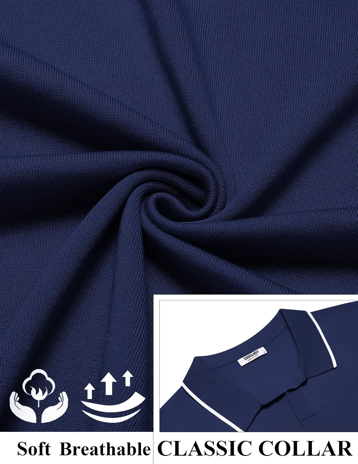 HOTCOOFANDY Mens Polo Shirts Short Sleeve Casual Knit Polo Shirt Vintage Golf T Shirts Old Money Tops
