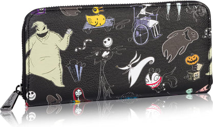HOTLoungefly Disney The Nightmare Before Christmas Wallet - Accordion Style & Zip Around