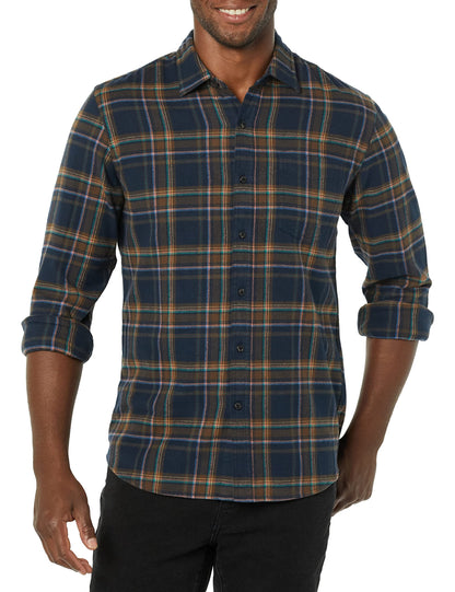 HOTAmazon Essentials Men's Slim-Fit Flannel Shirt, Long Sleeve Button Down Plaid