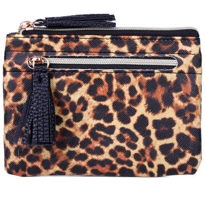 HOTJulia Buxton Vegan Leather Wallet with Zipper, ID Windows, RFID Blocking, Card Slots & Key Ring, Compact Coin & Card Holder Case, Gift Idea, True Blue
