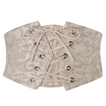 HOTGRACE KARIN Women's Elastic Wide Waist Belt Renaissance Pirate Corset Cinch Belt Cosplay Costume with Press Button