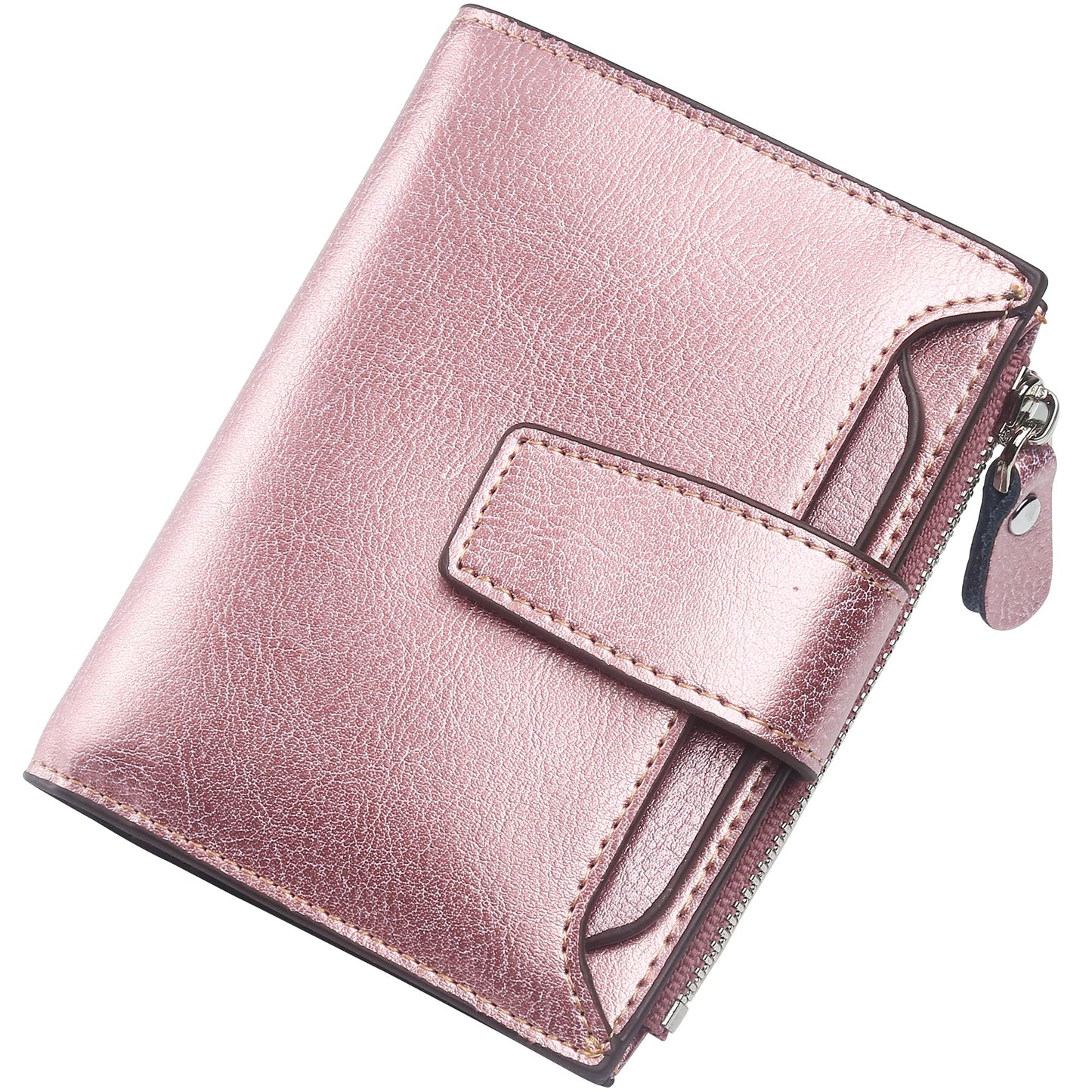 HOTLavemi Small Compact Women Wallet RFID Blocking Genuine Leather Bifold Purse with ID Windows