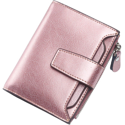 HOTLavemi Small Compact Women Wallet RFID Blocking Genuine Leather Bifold Purse with ID Windows