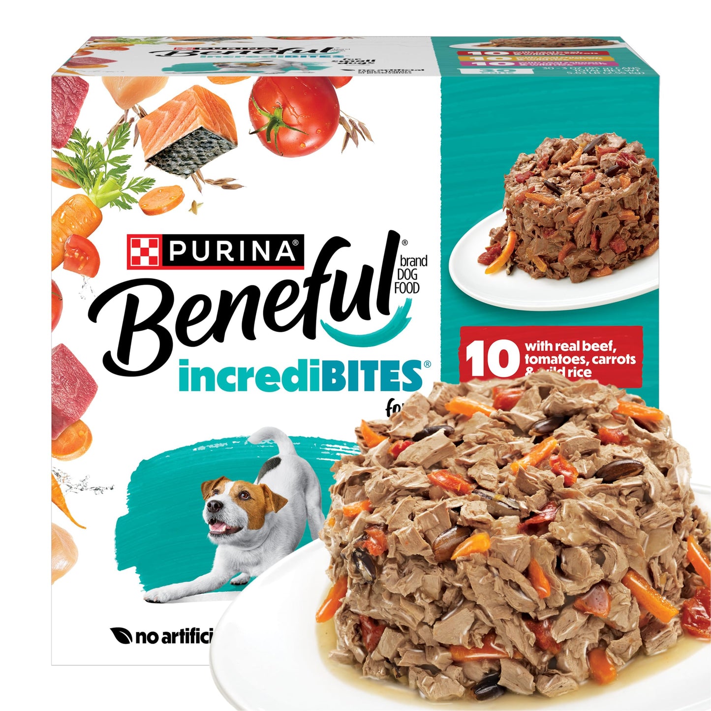 HOTBeneful Purina Small Breed Wet Dog Food Variety Pack, IncrediBites With Real Beef, Chicken and Salmon - (Pack of 30) 3 Oz. Cans