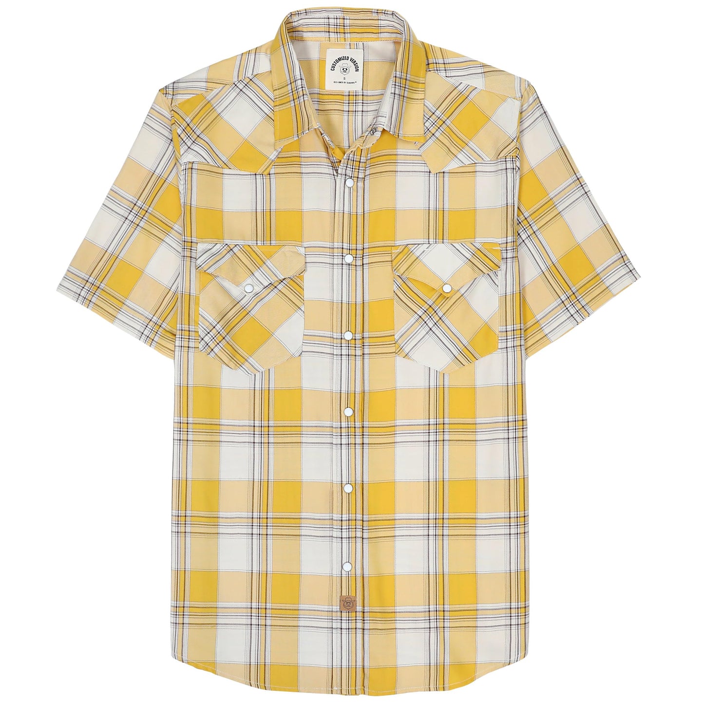 HOTDubinik® Viscose Made from Bamboo Mens Short Sleeve Shirts Plaid Shirt Western Cowboy Pearl Snap Casual Plaid Shirts for Men