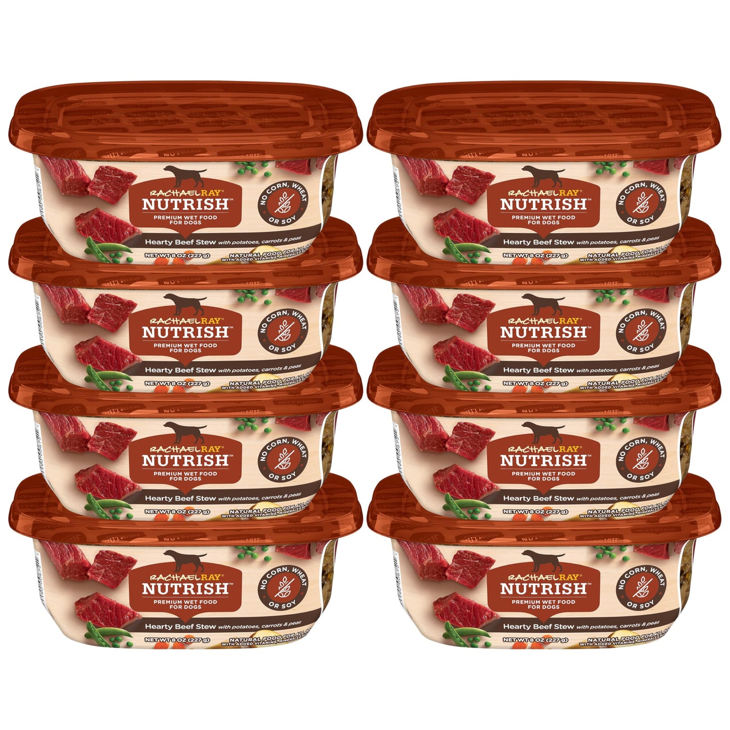 HOTNutrish Savory Favorites Wet Dog Food Variety Pack, 8 oz Tubs (Rachael Ray) | Pack of 6, Includes 3 Delicious Flavors of Chicken Paw Pie, Hearty Beef Stew & Savory Lamb Stew, No Artificial Flavors
