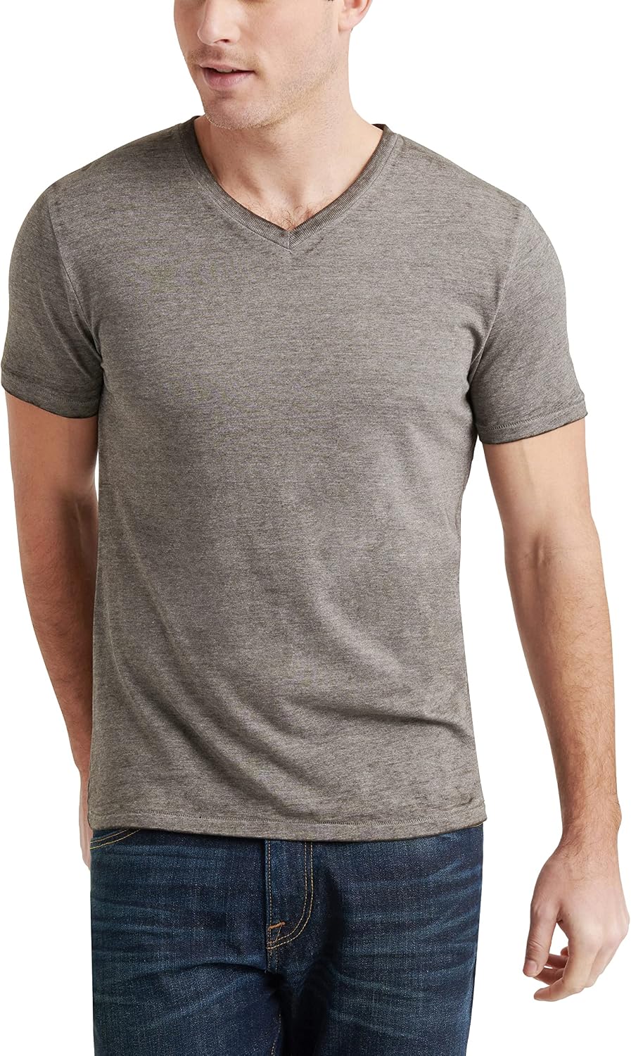 HOTLucky Brand Men's Venice Burnout V Neck Tee