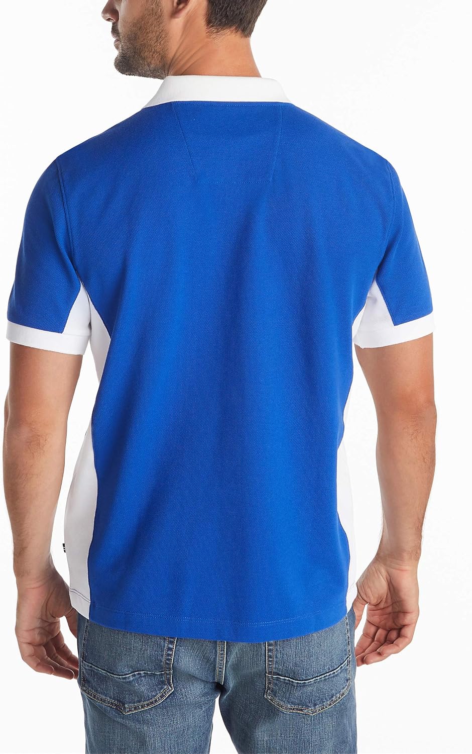 HOTNautica Men's Short Sleeve Color Block Performance Pique Polo Shirt