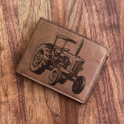 HOTFarm Tractor Engraved Wallet: For the Farmer at Heart - Ideal for Dad, Uncle, Grandfather on Birthday, Father's Day, Christmas