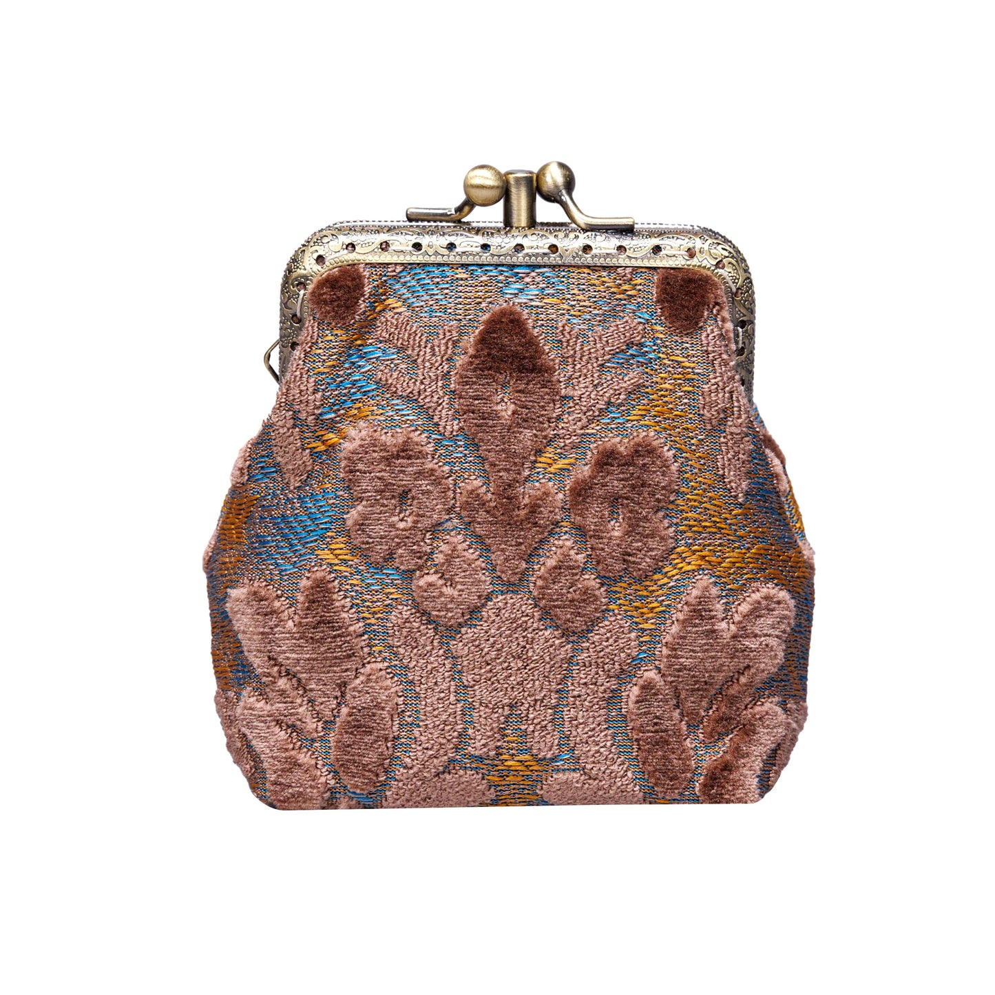 HOTCarpet Bag Double Kiss Clasp Coin Purse Pouch,Vintage Change Wallet Card Holder