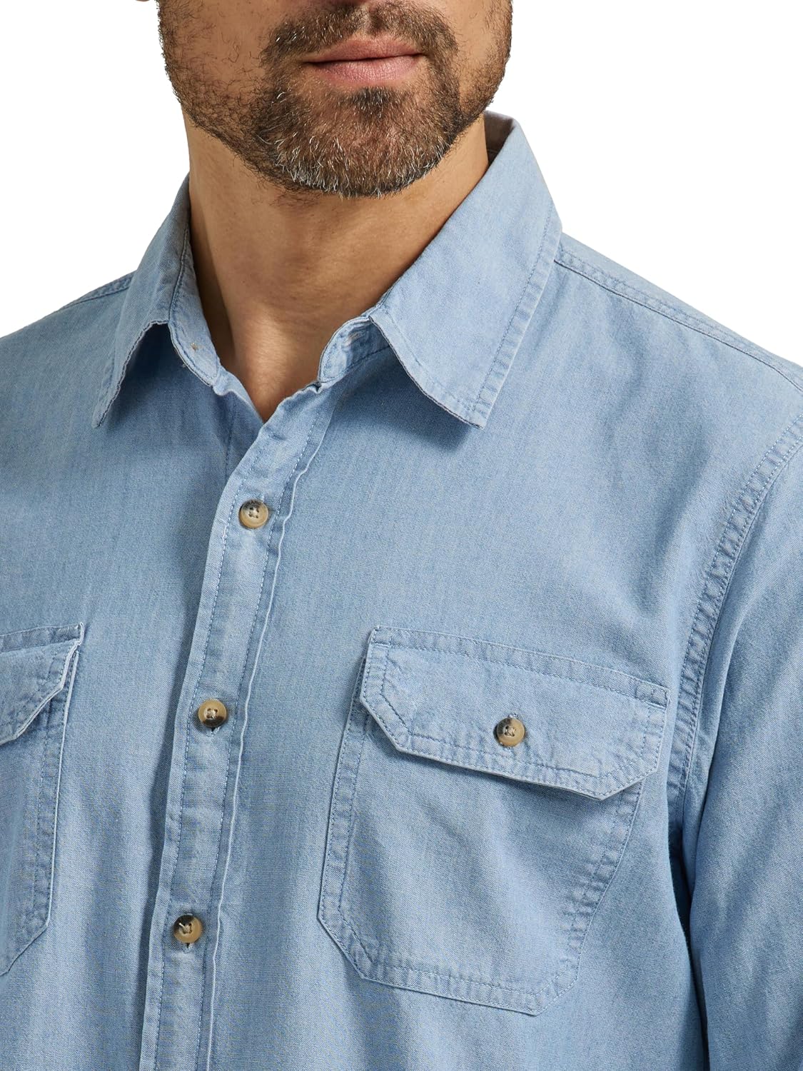 HOTWrangler Authentics Men's Long Sleeve Classic Woven Shirt