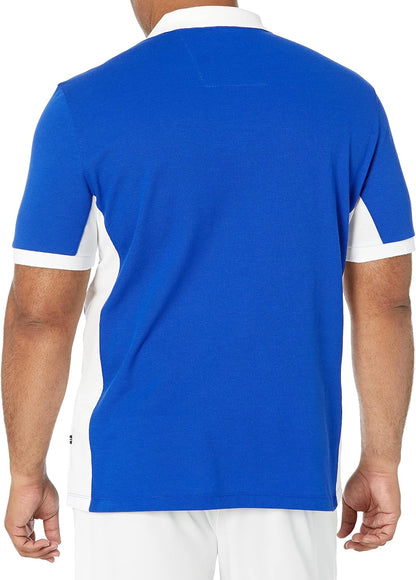 HOTNautica Men's Short Sleeve Color Block Performance Pique Polo Shirt