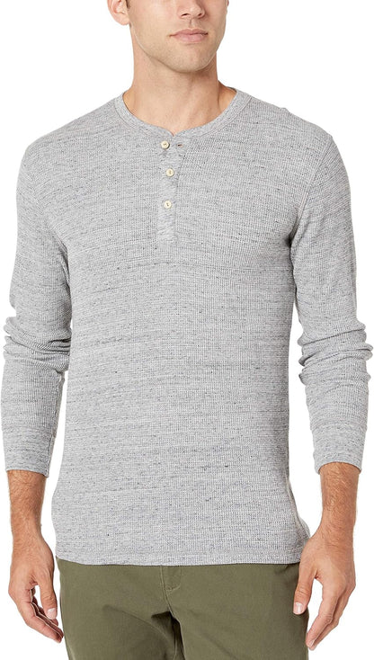 HOTAmazon Essentials Men's Long Sleeve Waffle Henley Shirt