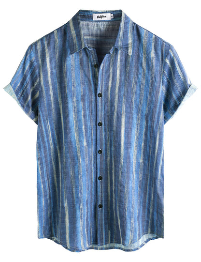 HOTVATPAVE Mens Casual Short Sleeve Button Down Shirts Regular Fit Hawaiian Summer Shirt