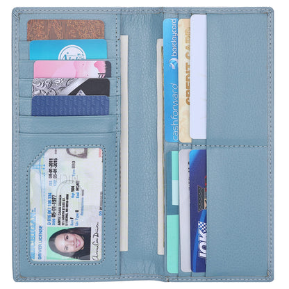 HOTLavemi Ultra Slim Thin Leather Women Wallet RFID Blocking Credit Card Holder Bifold Long Ladies Billfold