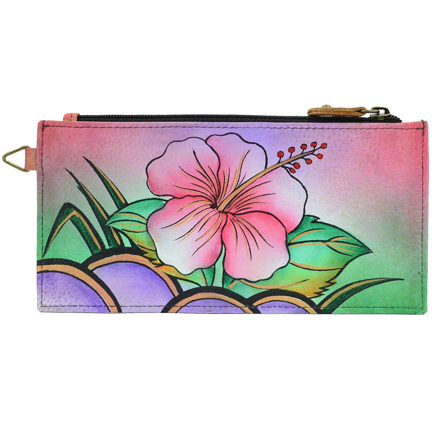 HOTAnna by Anuschka Women's Hand Painted Genuine Leather Organizer Wallet | Hand Painted