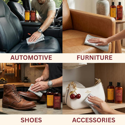 HOTLeather Honey Leather Cleaner: Non-Toxic Leather Care Made in the USA Since 1968. Deep Cleans Leather, Faux & Vinyl - Couches, Car Seats, Purses, Tack, Shoes & Bags. Safe Any Colors & White Leather