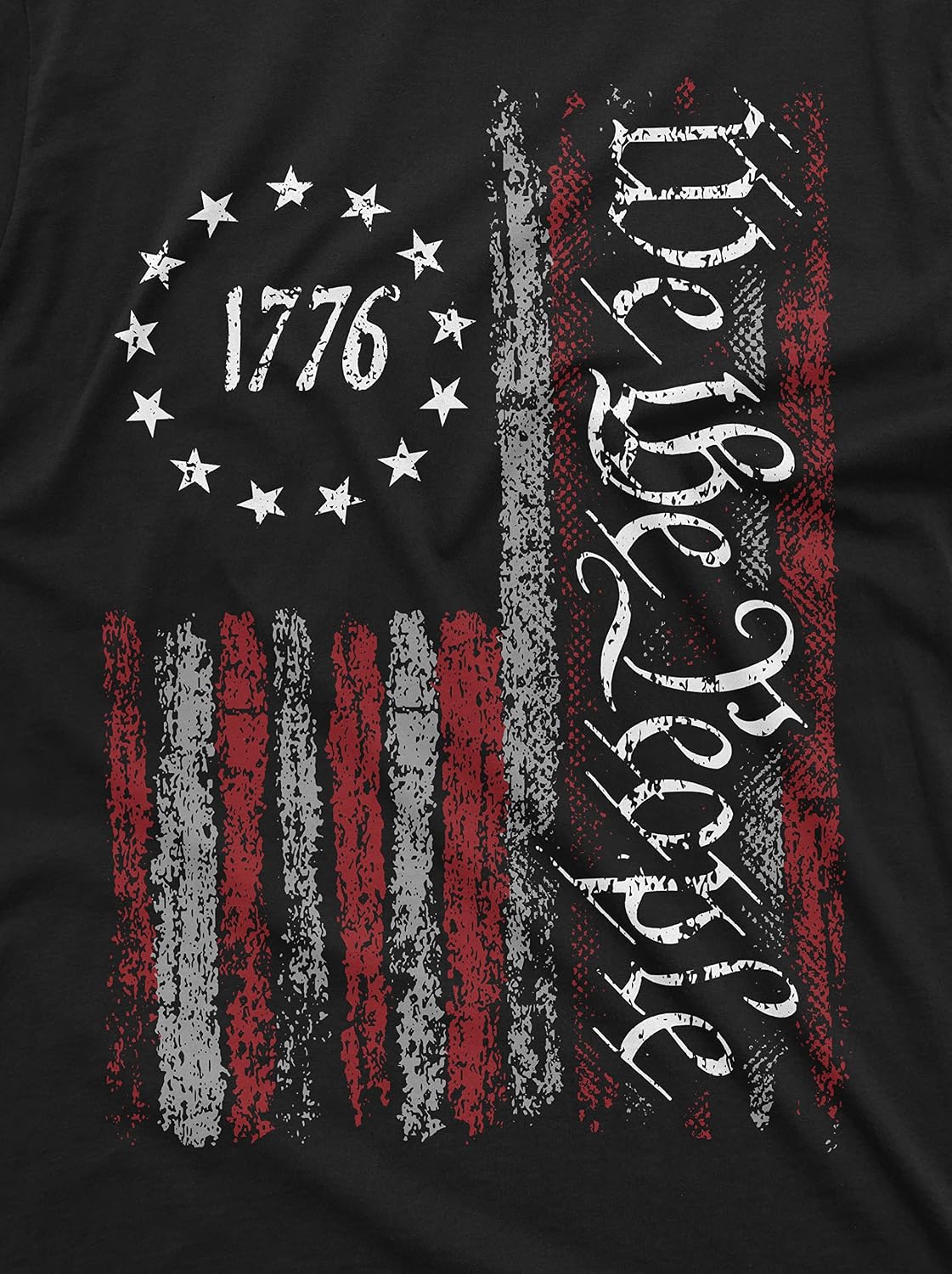 HOTWe The People Tee Shirt 1776 Independence Day 4th of July USA Graphic Flag Print T-Shirt