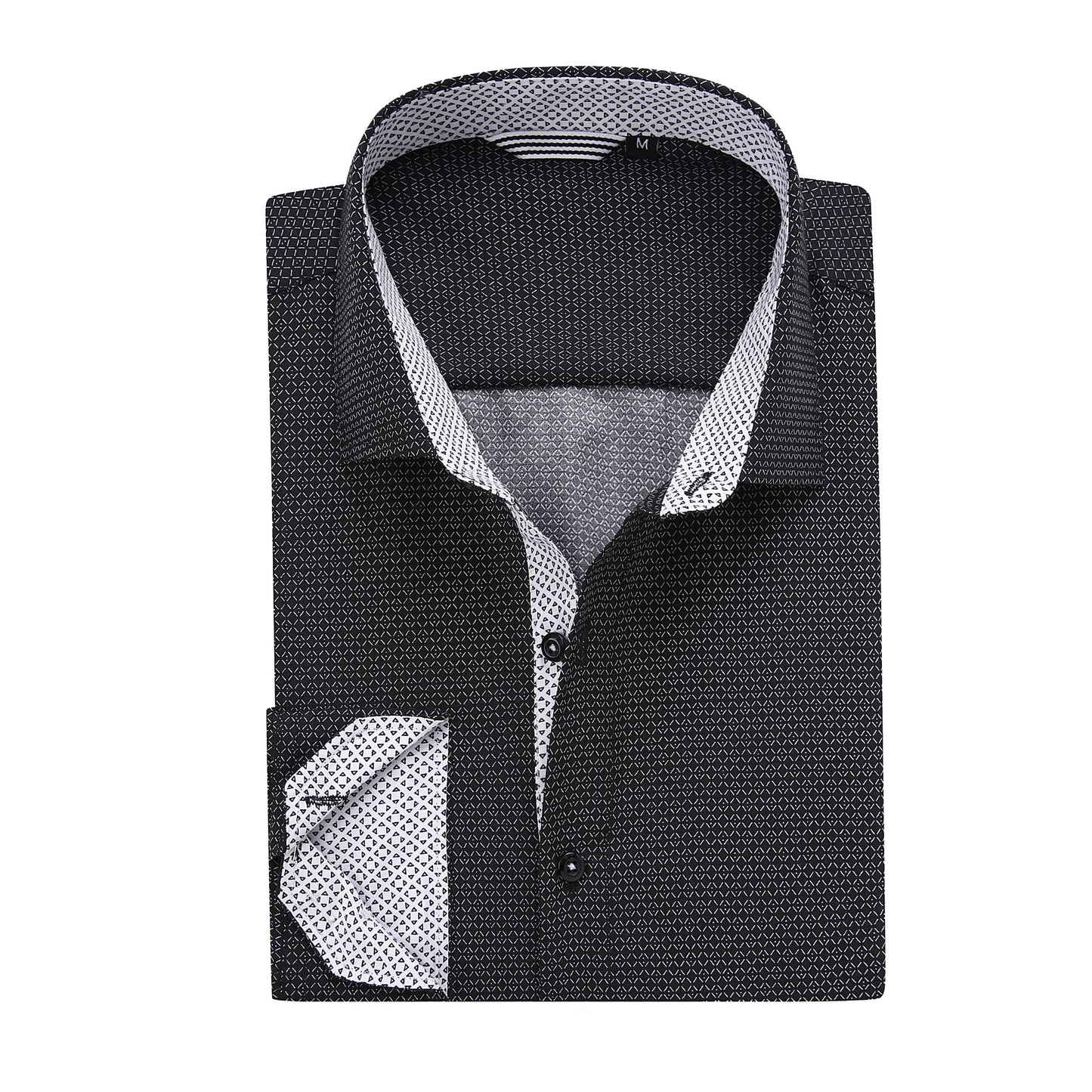 HOTAlex Vando Mens Printed Dress Shirts Regular Fit Casual Button Down Shirt | Wrinkle resistant, Machine washable, Contrast on inner collar & cuff, True-to-size cut, Business & Daily, Easy outfit pairing