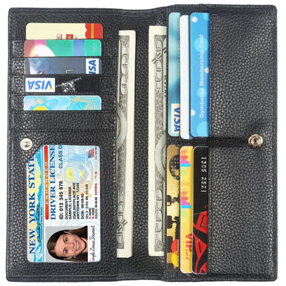 HOTLavemi Ultra Slim Thin Leather Women Wallet RFID Blocking Credit Card Holder Bifold Long Ladies Billfold
