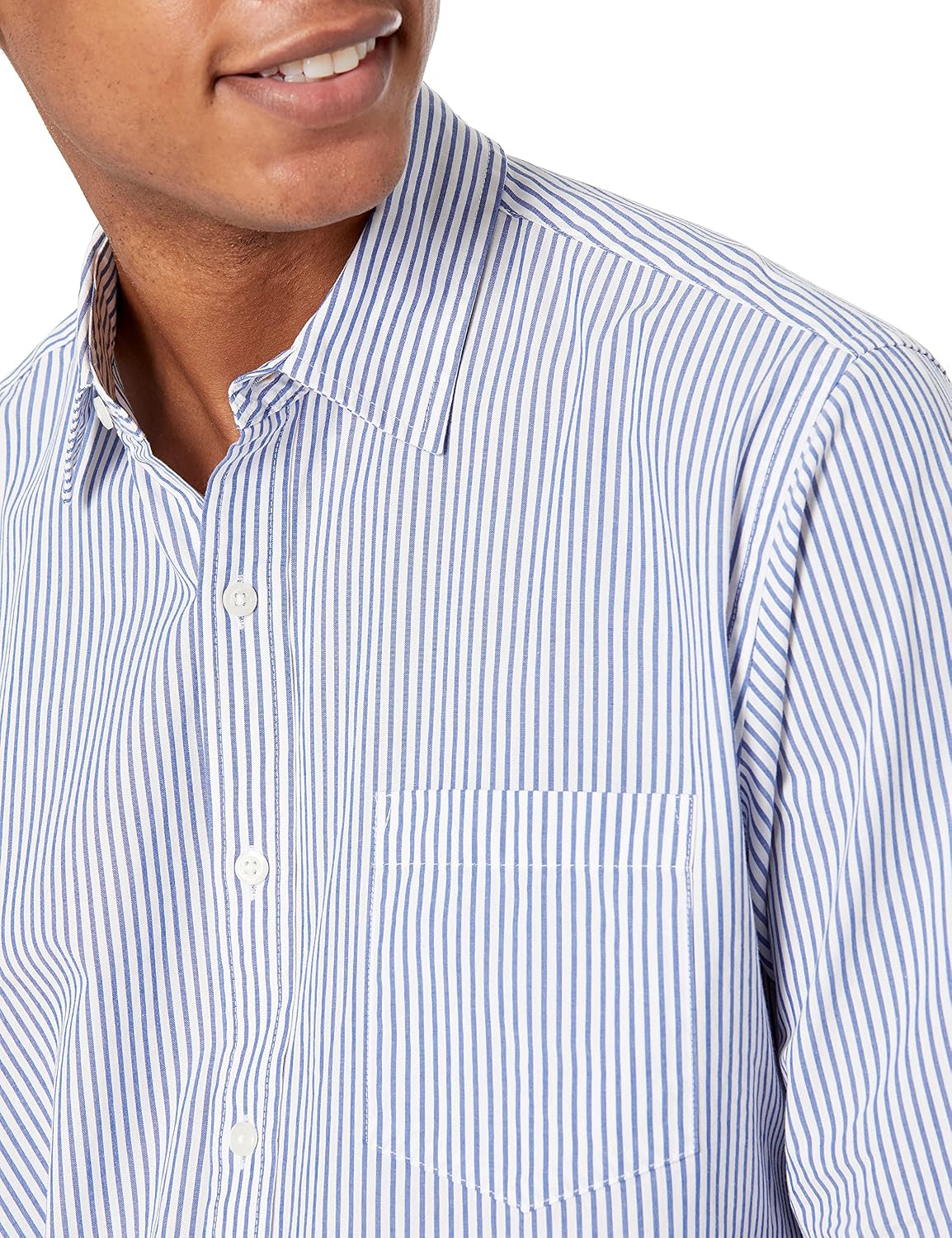 HOTAmazon Essentials Men's Regular-Fit Long-Sleeve Casual Poplin Shirt, Button Front, Business Casual, Collared