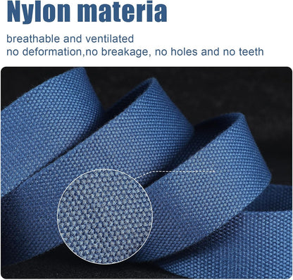 HOTGeyoga 6 Pack Golf Belts for Men Men's Golf Web Belt Nylon Web Belt Size up to 55" Adjustable Solid Nylon Belt