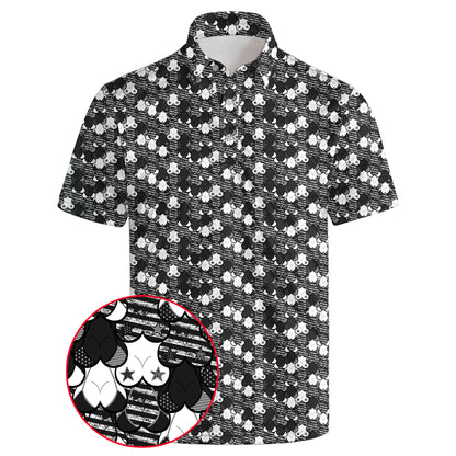 HOTGolf Polos for Men Funny Moisture Wicking Golf Shirts Performance Quick-Dry Polo Shirts Short Sleeve