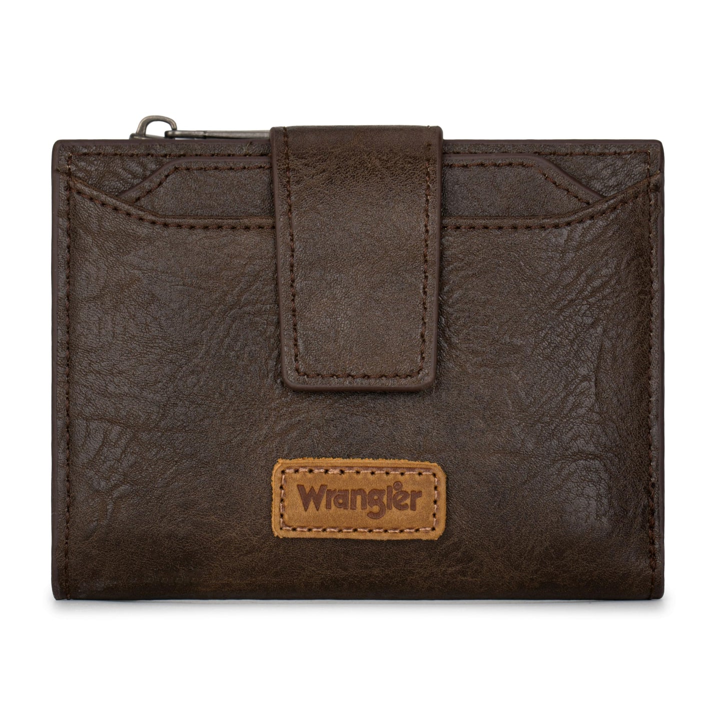HOTMontana West X Wrangler Small Wallet Woman, Bifold RFID Blocking Wallet Leopard Print Zipper Pocket Wallets with Removable ID Window