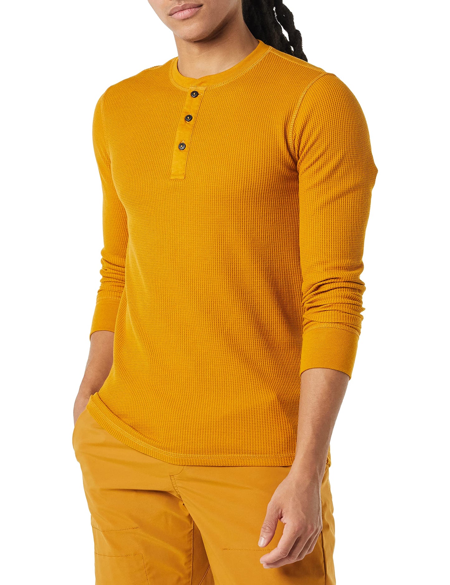 HOTAmazon Essentials Men's Long Sleeve Waffle Henley Shirt