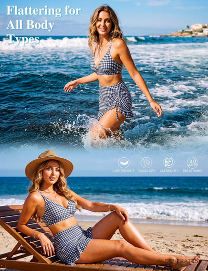 HOTBlooming Jelly Women's High Waisted Bikini Sets Tummy Control Bathing Suit Two Piece Swim Suit 2026 Retro Swimsuit