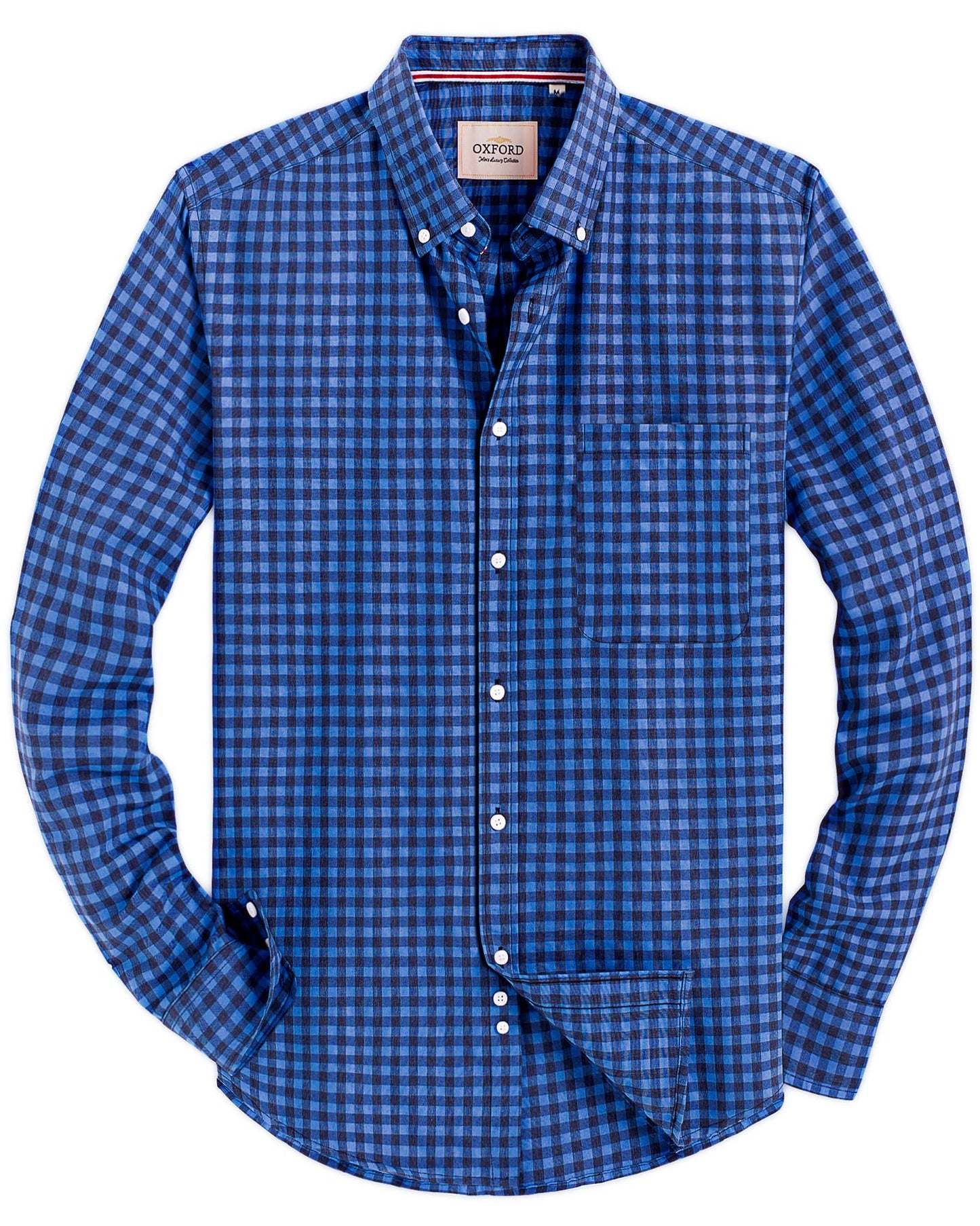 HOTAlimens & Gentle Mens Solid Oxford Shirt Long Sleeve Dress Shirt Work Casual Button Down Shirts with Pocket