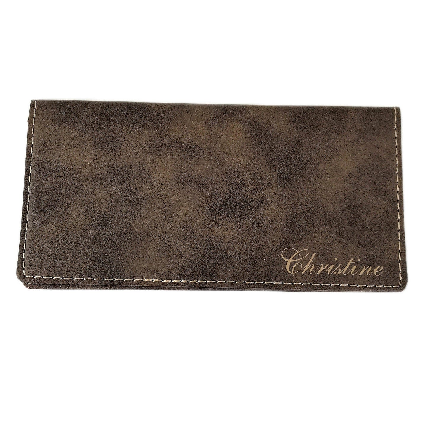 HOTThe Personal Exchange Personalized Checkbook Cover Faux Leather Permanently Engraved (Brown)