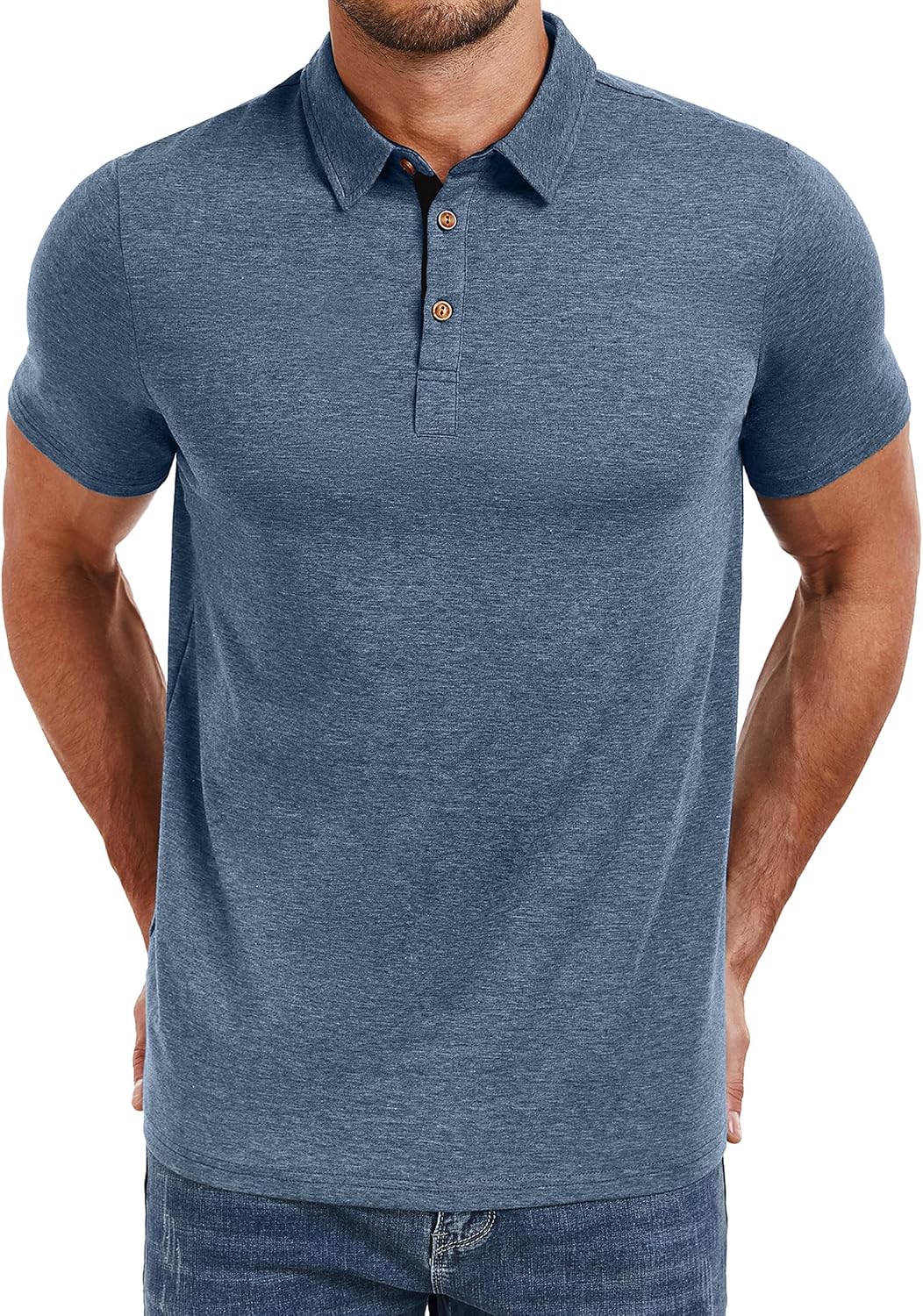 HOTPEGENO Mens Polo Shirts Short Sleeve Casual Cotton Golf Shirts Performance Polo Shirts for Men
