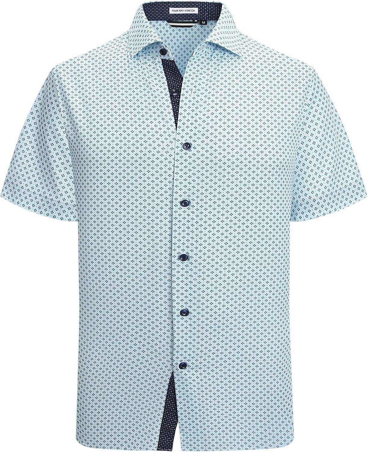 HOTAlex Vando Mens Printed Dress Shirts Easy Care Button Down Shirt | Four-way flexible weave, Inner collar & cuff contrast, Anti-wrinkle texture, Lightweight, Great present for male relatives