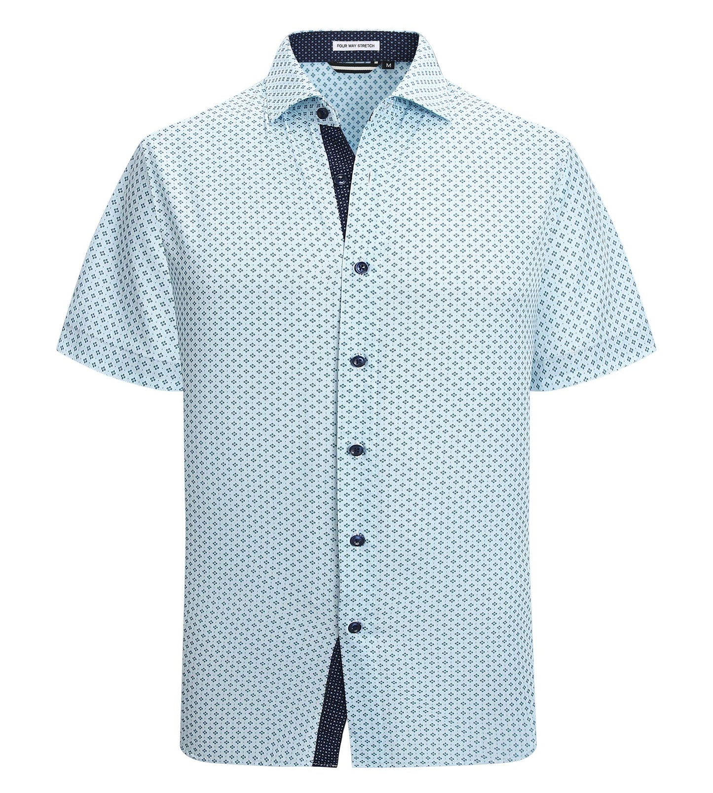 HOTAlex Vando Mens Printed Dress Shirts Easy Care Button Down Shirt | Four-way flexible weave, Inner collar & cuff contrast, Anti-wrinkle texture, Lightweight, Great present for male relatives